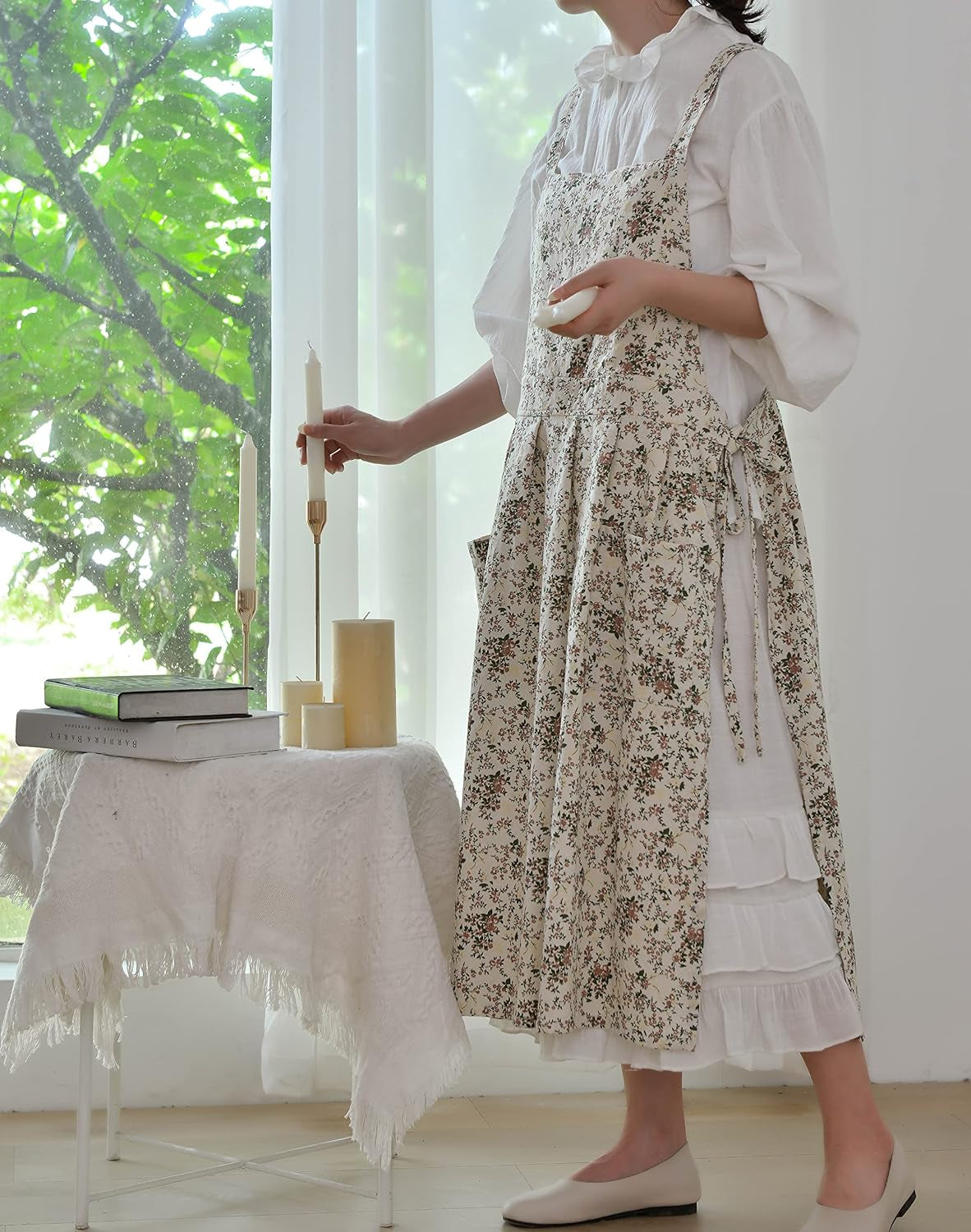 Floral Cotton Waterproof Adult Kitchen Apron