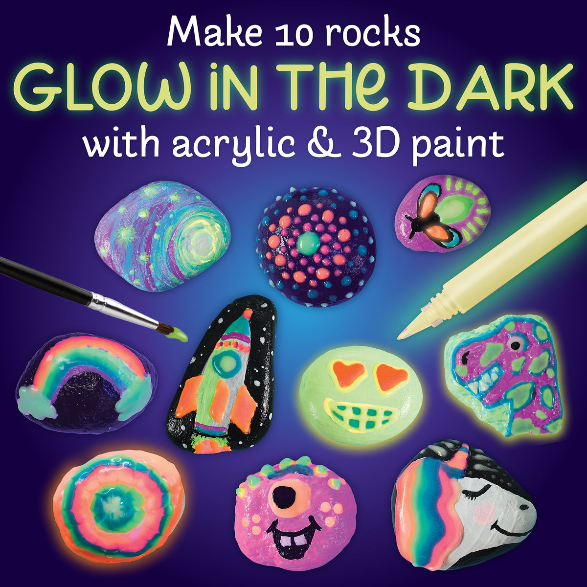 Glow in the Dark Rock Painting Kit