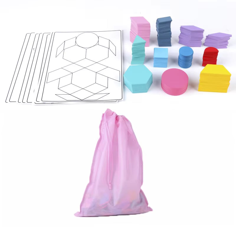 DIY Children'S Wooden Toys 155Pcs Wooden Jigsaw Puzzle Board Set Colorful Montessori Educational Toys for Children Kids Gift