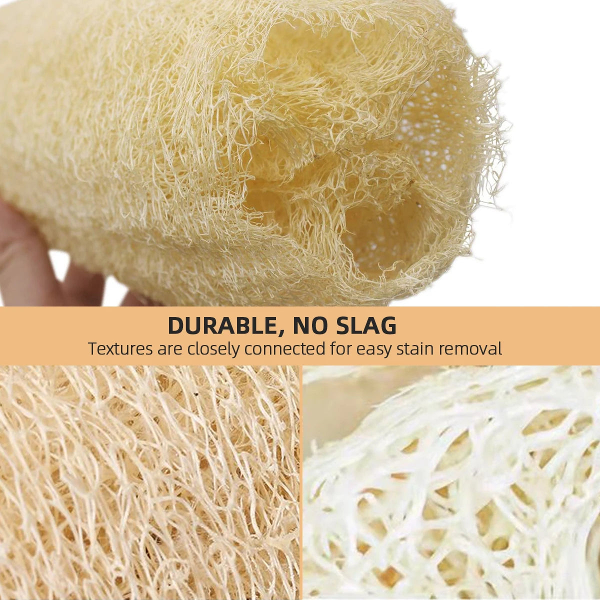 Full Loofah Natural Exfoliating Biodegradable Loofah Sponge Cellulose Natural Shower Sponge Scrubber for Kitchen Bathroom
