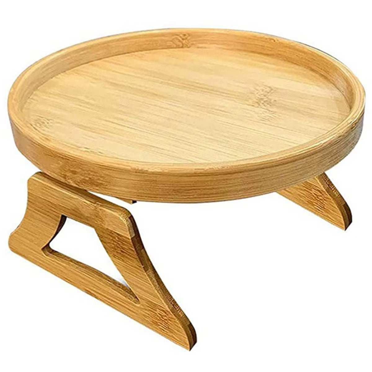 Natural Pine Wood Sofa Armrest Clip-On Tray