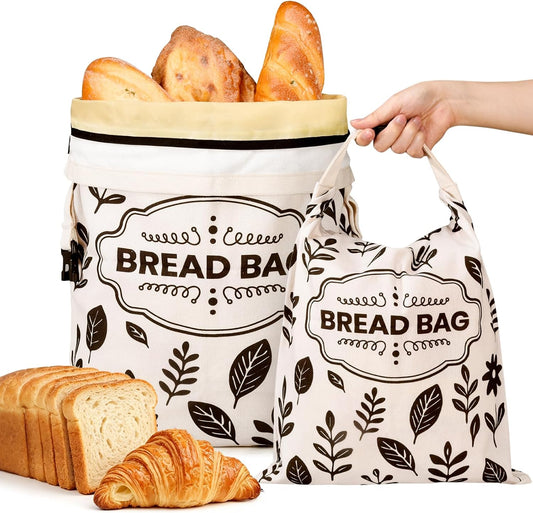 Beeswax Bread Bags for Homemade Bread 2 Pack Large