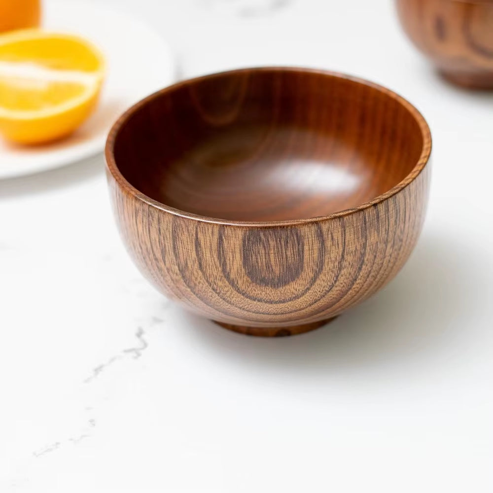 230Ml Jujube Wood Tableware Rice and Soup Bowl Natural Wood Bowl Food Container Children'S Tableware Wooden Utensils