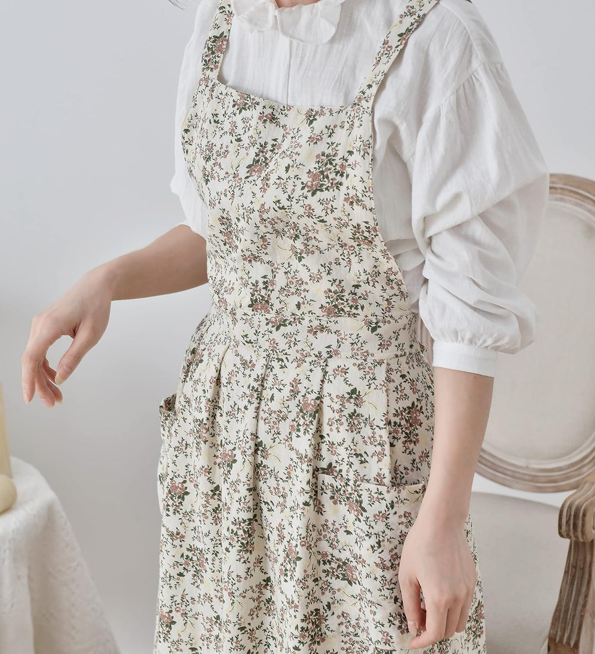 Floral Cotton Waterproof Adult Kitchen Apron