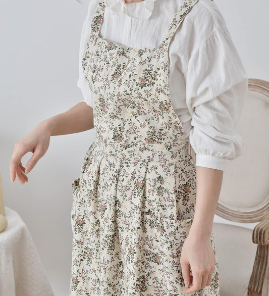 Floral Cotton Waterproof Adult Kitchen Apron