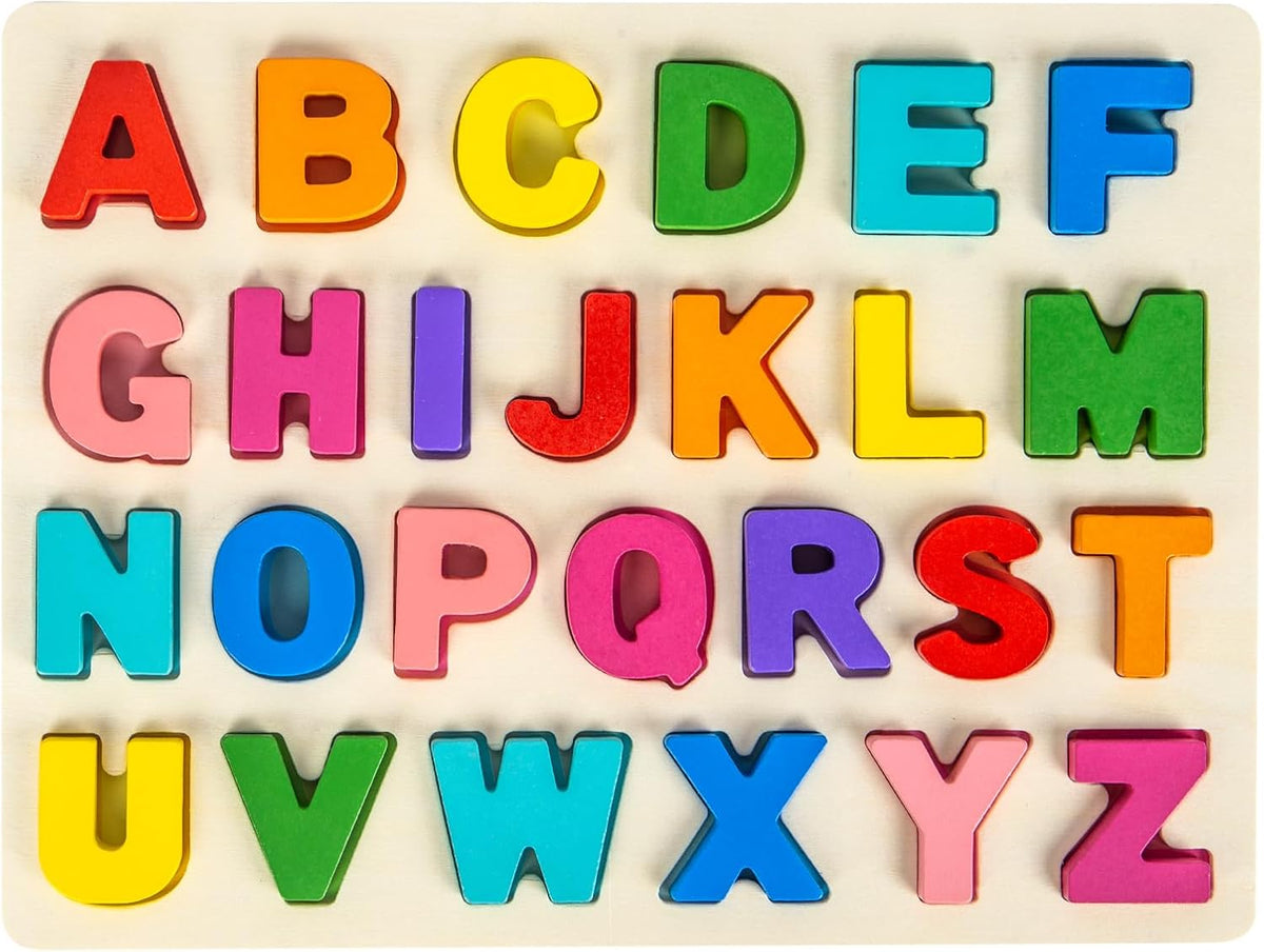 Alphabet Puzzles Wooden Puzzles for Toddlers Toy | Shape ABC Puzzle Alphabet Learning Toys Preschool Educational Toys Gift for Girls Boys