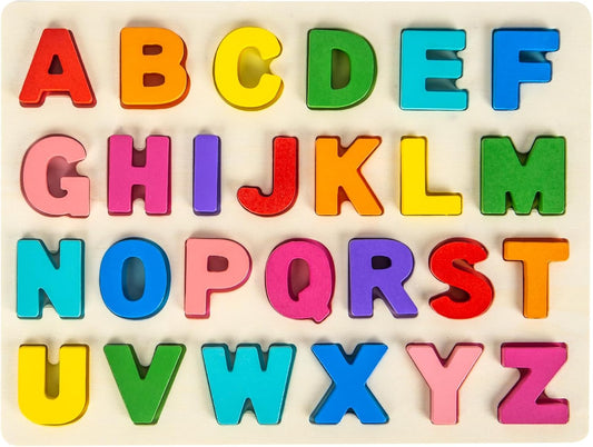 Alphabet Puzzles Wooden Puzzles for Toddlers Toy | Shape ABC Puzzle Alphabet Learning Toys Preschool Educational Toys Gift for Girls Boys