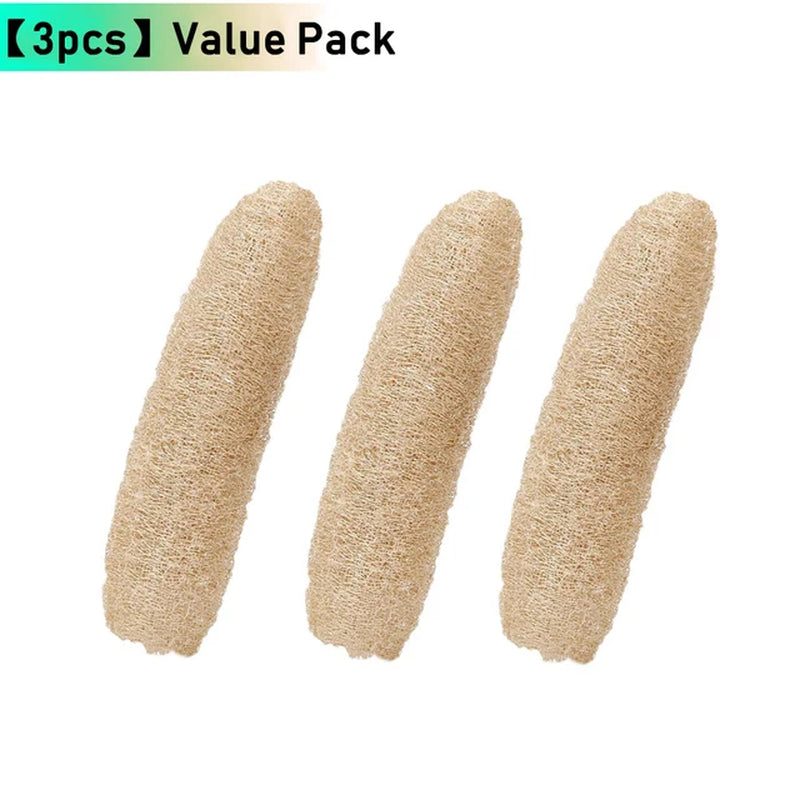 Full Loofah Natural Exfoliating Biodegradable Loofah Sponge Cellulose Natural Shower Sponge Scrubber for Kitchen Bathroom