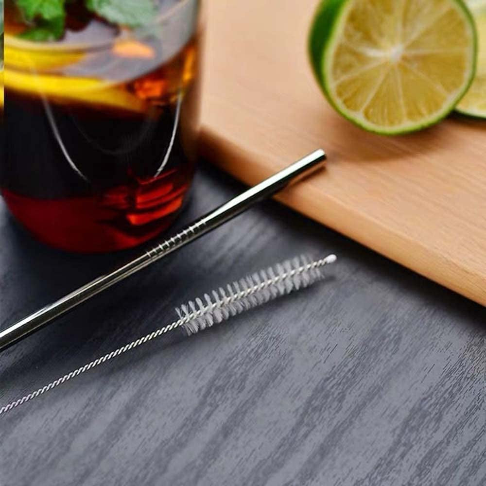 Metal Stainless Steel Straws, 4Pcs 12" Ultra Long Reusable Metal Drinking Straws with Cleaning Brush and Silicone Tips for Tall Tumblers