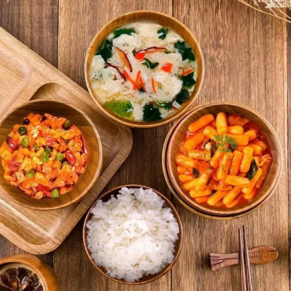 230Ml Jujube Wood Tableware Rice and Soup Bowl Natural Wood Bowl Food Container Children'S Tableware Wooden Utensils