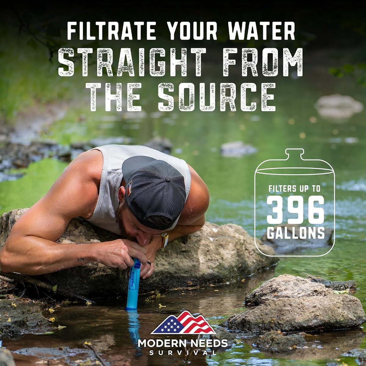  Personal Water Filter Straw | Backpacking Water Filter for Hiking & Camping