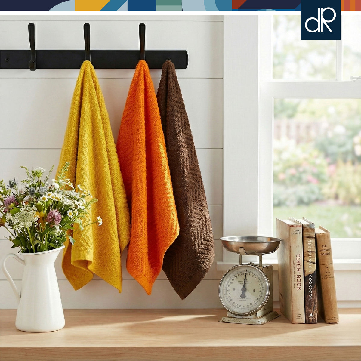 Large Kitchen Towels Set of 4, Dish Towels, 100% Cotton, 15" X 25" Quick Drying Hand Kitchen Towels, Fall Assorted (4 Pack)