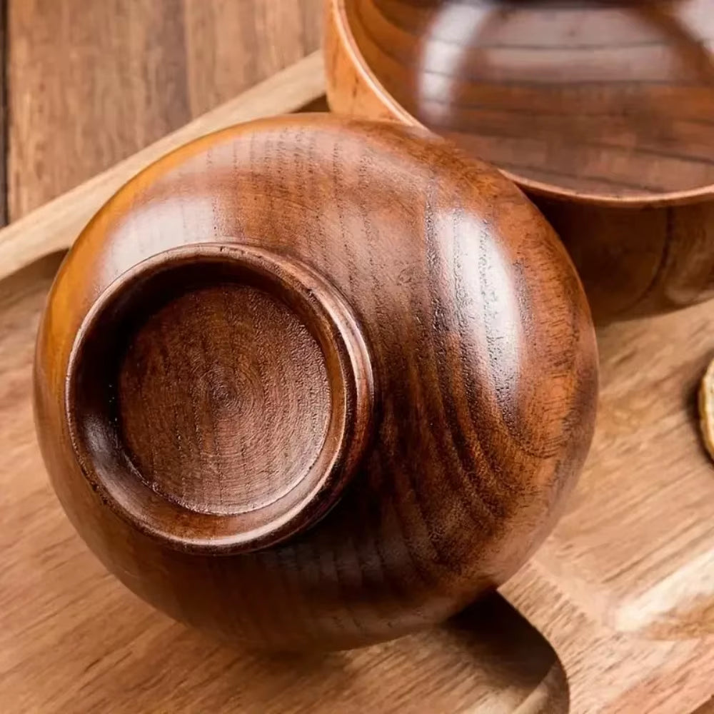 230Ml Jujube Wood Tableware Rice and Soup Bowl Natural Wood Bowl Food Container Children'S Tableware Wooden Utensils