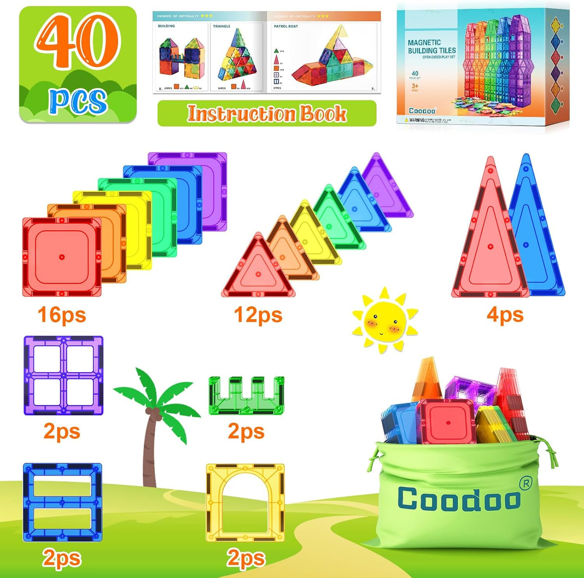 Magnetic Tiles Kids Toys